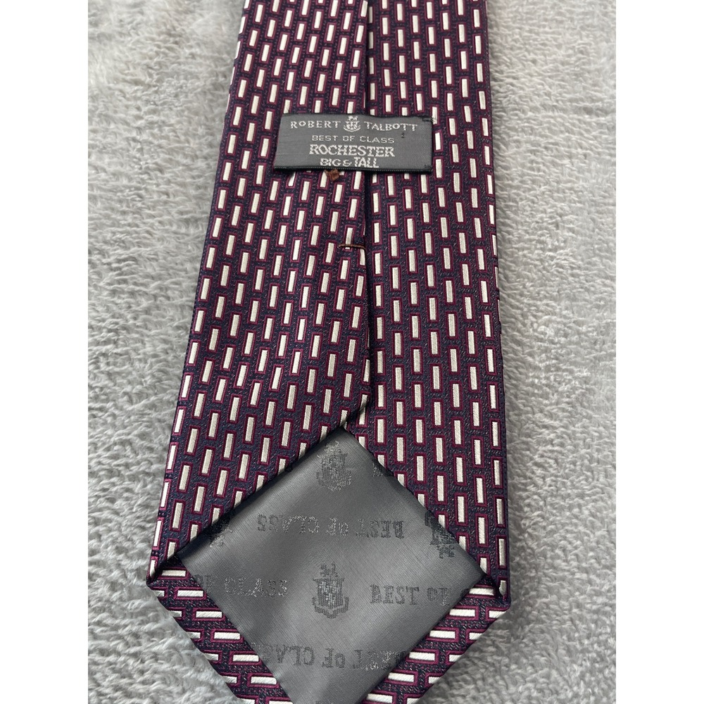 Robert Talbott Necktie Best of Class Rochester Purple Rectangle Pattern - Picture 5 of 10